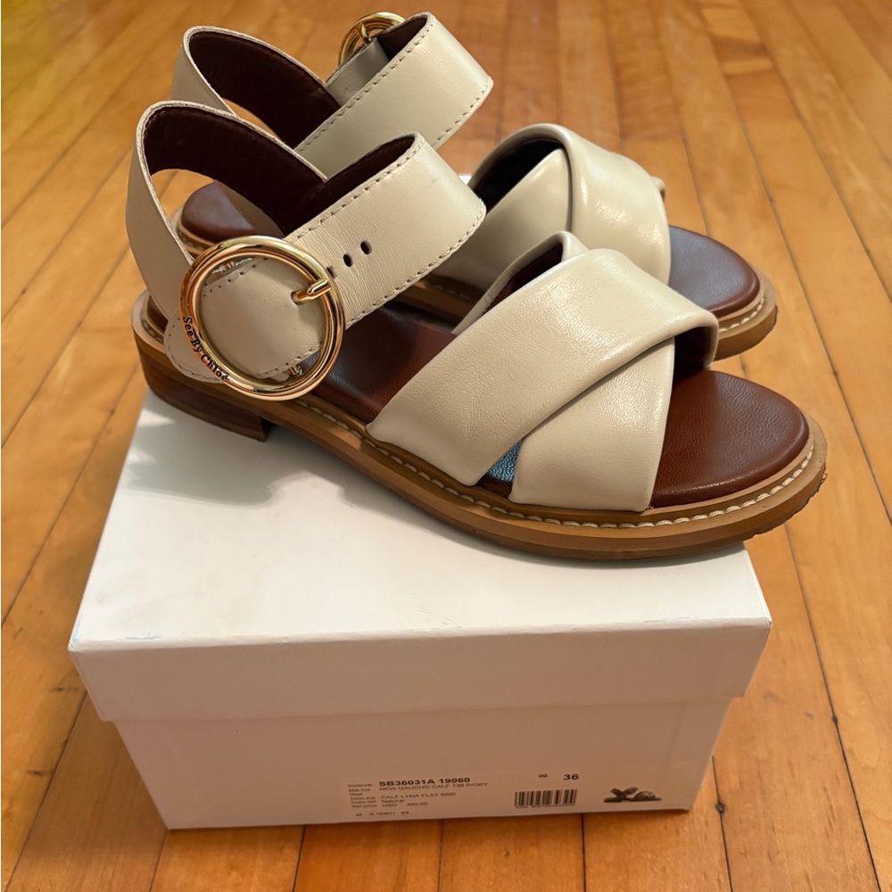 See by Chloe Lyna Leather Flat Sandal